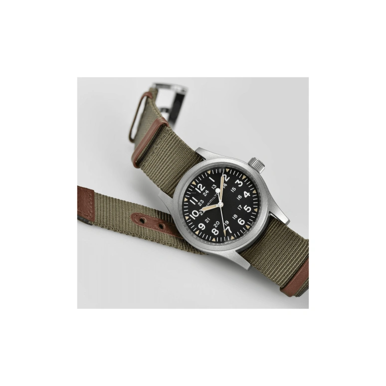 Hamilton,Khaki Field 38mm,38mm,Stainless Steel,Black,Handwound,Day,80hours,H69439931