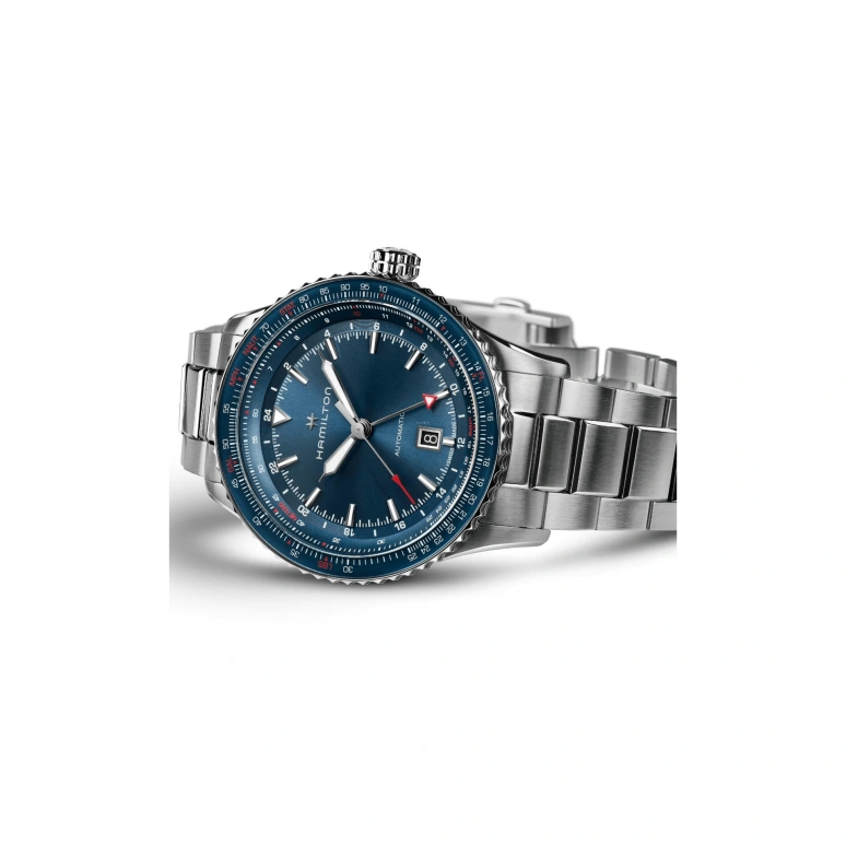 Hamilton,Khaki Aviation 44mm,44mm,Stainless Steel,Blue,Automatic,Date,80hours,H76715140