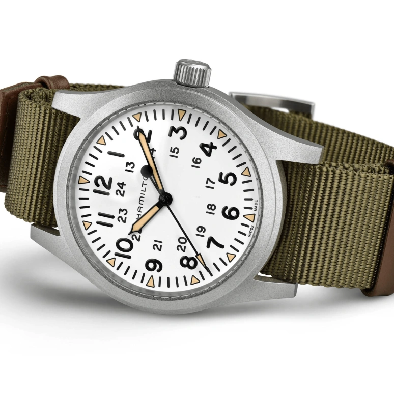 Hamilton,Khaki Field 42mm,42mm,Stainless Steel,White,Handwound,Day,80hours,H69529913