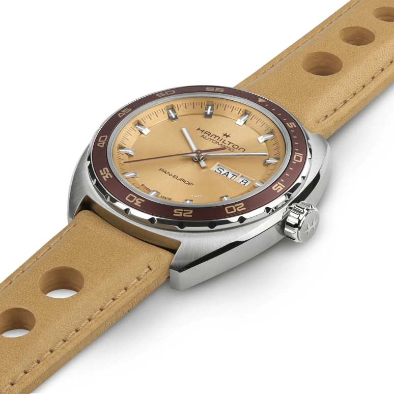 Hamilton,American Classic 42mm,42mm,Stainless Steel,Yellow,Automatic,Sapphire,Crystal Glass,Round,H35435820