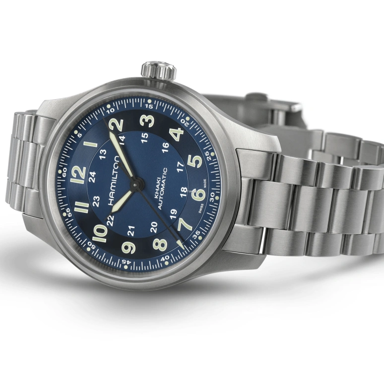Hamilton,Khaki Field 42mm,42mm,Titanium,Blue,Automatic,Sapphire,Crystal Glass,Round,H70545140