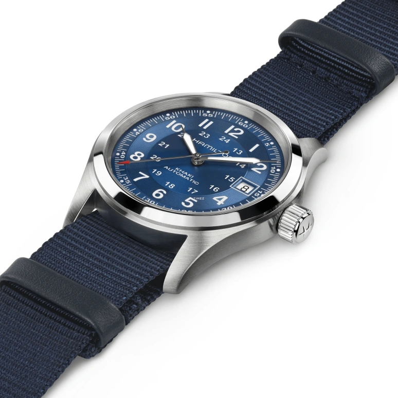 Hamilton,Khaki Field 38mm,38mm,Stainless Steel,Blue,Automatic,Day,80hours,H70455940