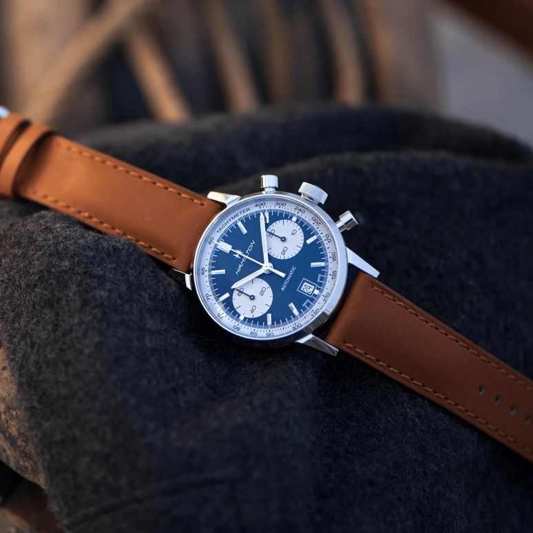 Hamilton,American Classic 40mm,40mm,Stainless Steel,Blue,Automatic,Chronograph,Date,H38416541