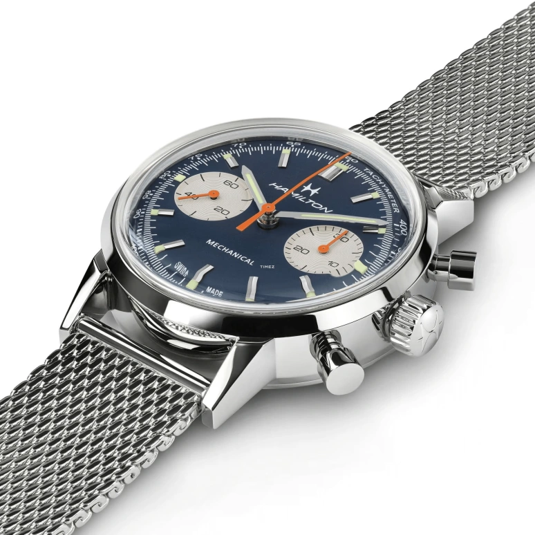 Hamilton,American Classic 40mm,40mm,Stainless Steel,Blue,Handwound,Chronograph,60hours,H38429541