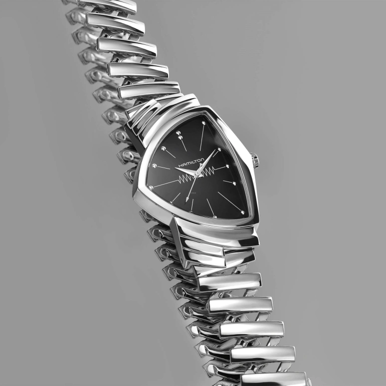 Hamilton,Ventura 50.30x32.30mm,50.30x32.30mm,Stainless Steel,Black,Quartz,26280hours,Glass,H24411232