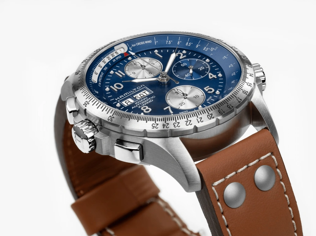 Hamilton,Khaki Aviation 44mm,44mm,Stainless Steel,Blue,Automatic,Chronograph,Date,Day,H77506540