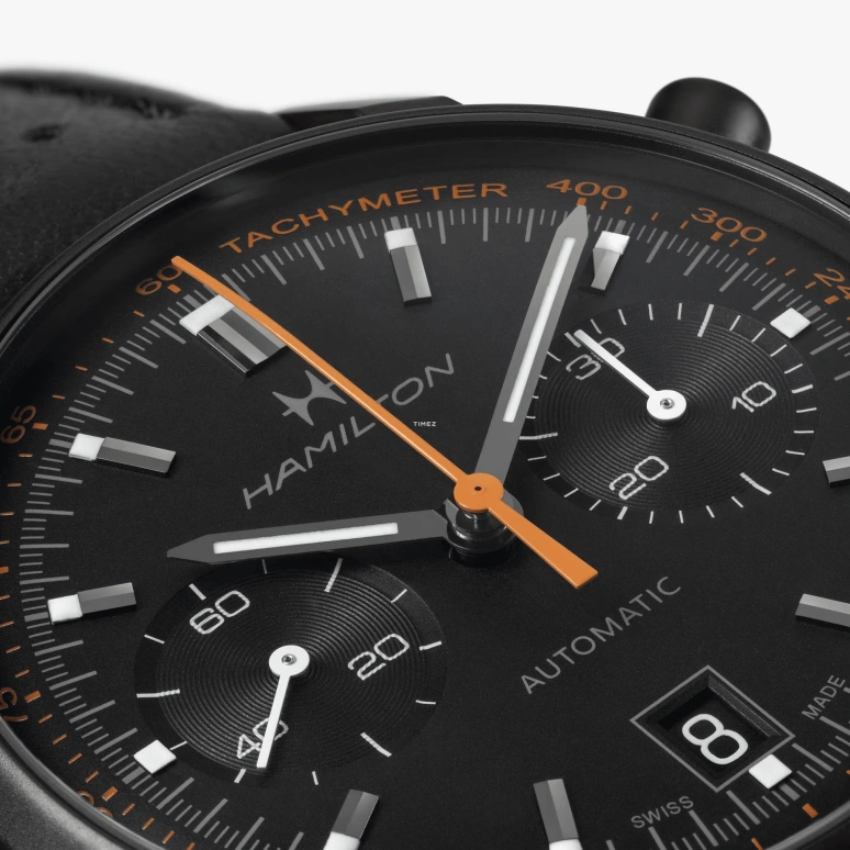 Hamilton,American Classic 40mm,40mm,Stainless Steel,Black,Automatic,Chronograph,Day,H38446732