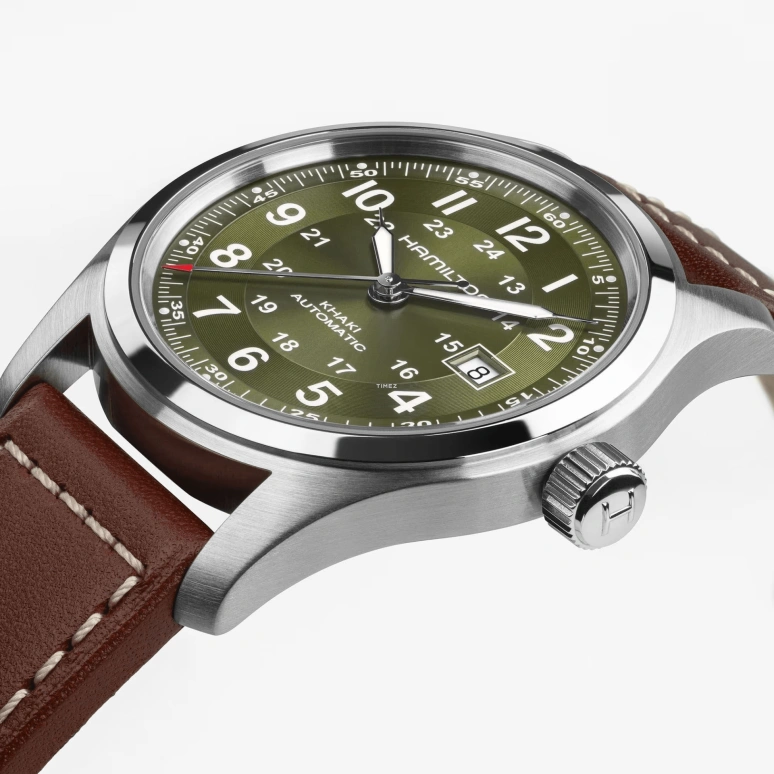 Hamilton,Khaki Field 42mm,42mm,Stainless Steel,Olive Green,Automatic,Day,80hours,H70605560