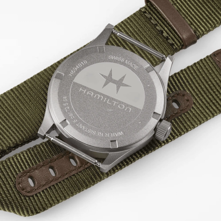 Hamilton,Khaki Field 38mm,38mm,Stainless Steel,Green,Quartz,In-house Caliber,Sapphire,Crystal Glass,H69401960