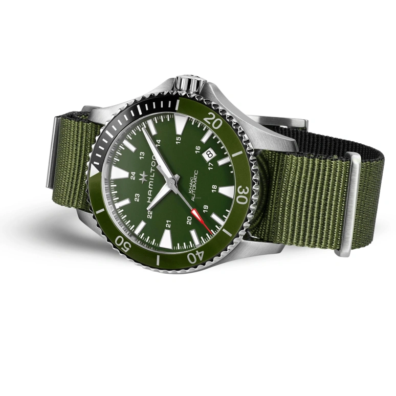 Hamilton,Khaki Navy 40mm,40mm,Stainless Steel,Green,Automatic,Date,80hours,H82375961