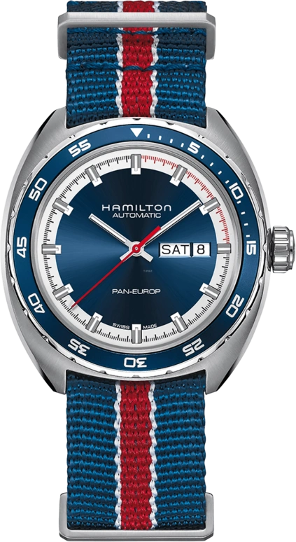 Hamilton,American Classic 42mm,42mm,Stainless Steel,Blue,Automatic,Chronograph,Date,Day,H35405741