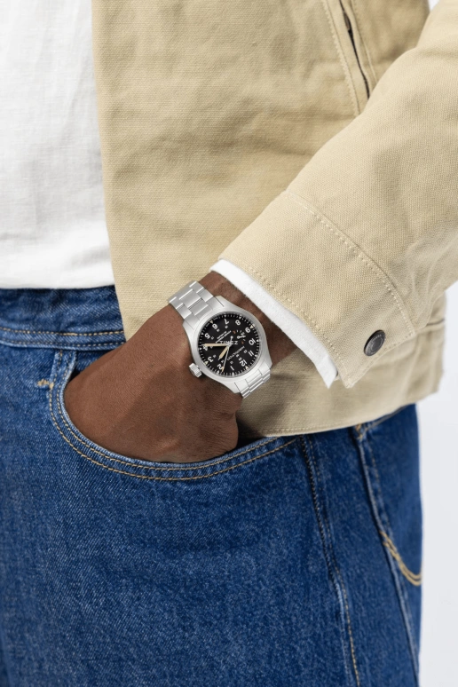 Hamilton,Khaki Field 40mm,40mm,Stainless Steel,Black,Handwound,Power Reserve Indicator,80hours,H69509130