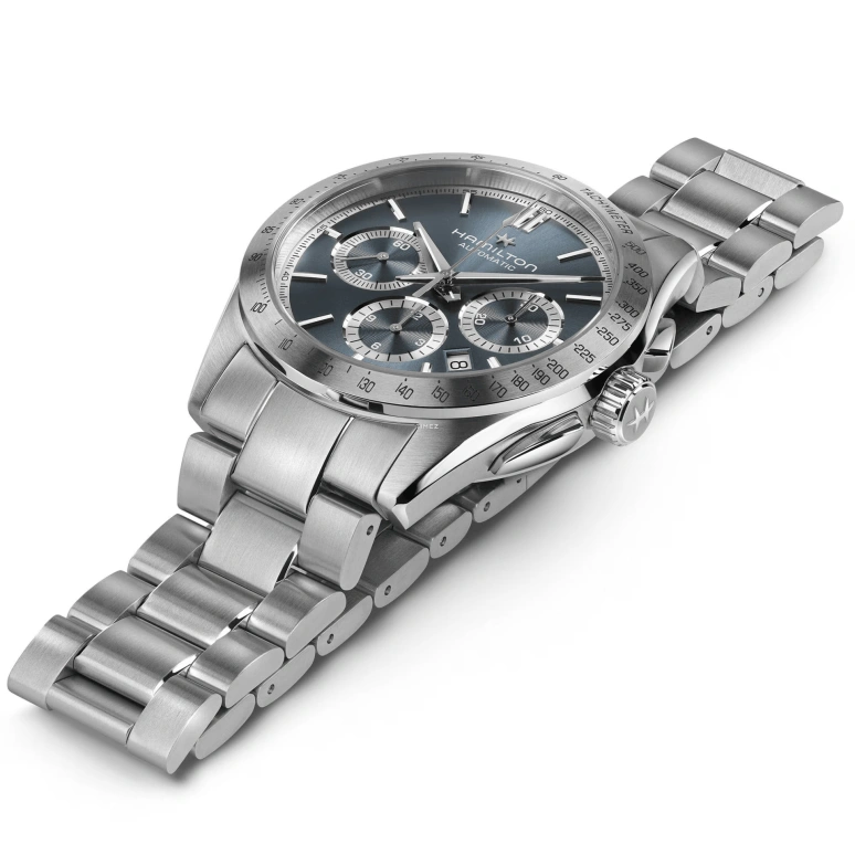 Hamilton,Jazzmaster 42mm,42mm,Stainless Steel,Blue,Automatic,Chronograph,Day,H36656140