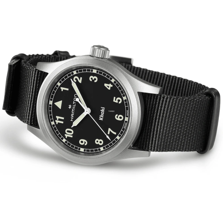 Hamilton,Khaki Field 38mm,38mm,Stainless Steel,Black,Quartz,Sapphire,Crystal Glass,Round,H69401430