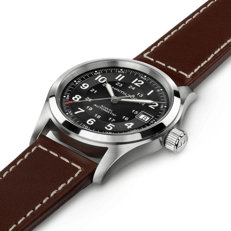 Hamilton,Khaki Field 38mm,38mm,Stainless Steel,Black,Automatic,Date,80hours,H70455533