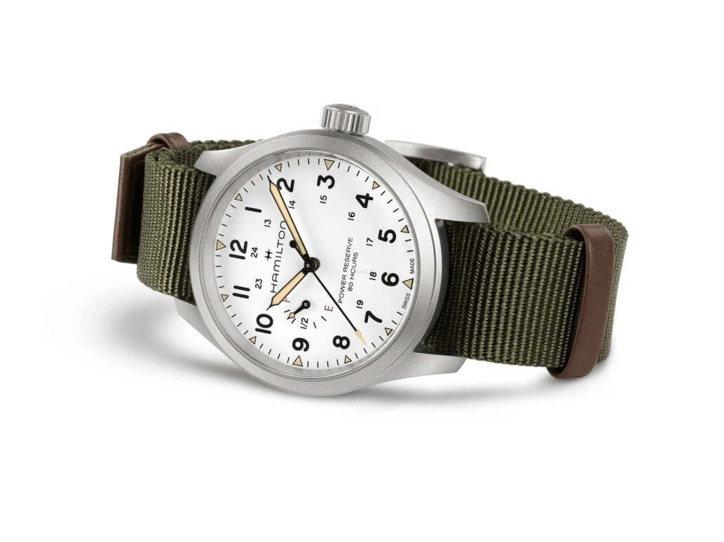 Hamilton,Khaki Field 40mm,40mm,Stainless Steel,White,Handwound,Power Reserve Indicator,80hours,H69509910