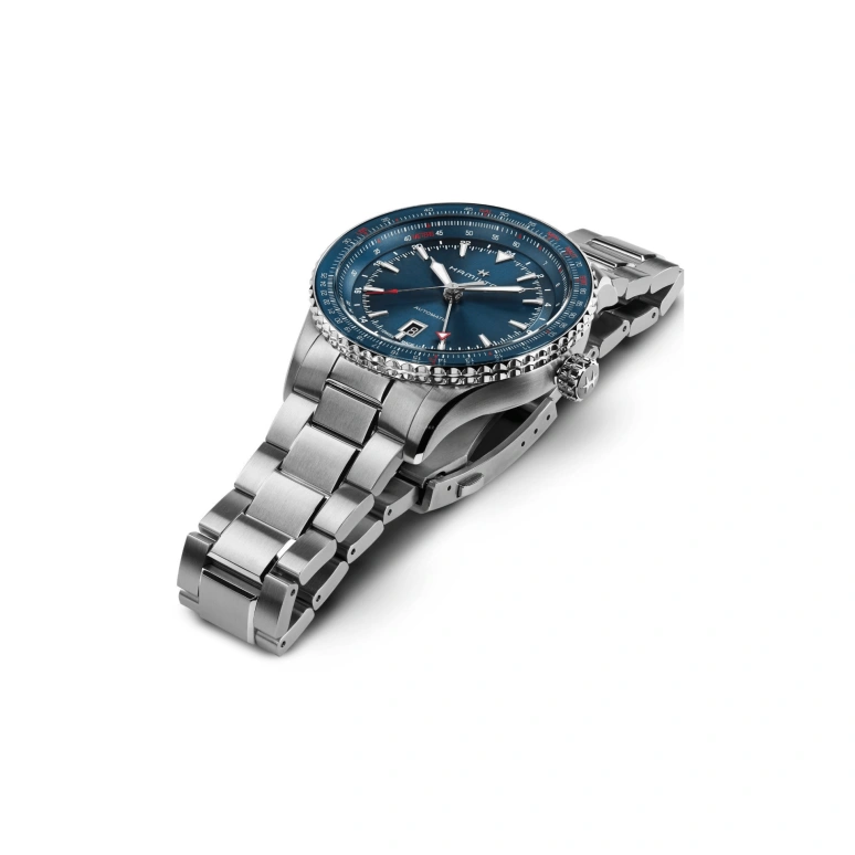 Hamilton,Khaki Aviation 44mm,44mm,Stainless Steel,Blue,Automatic,Date,80hours,H76715140