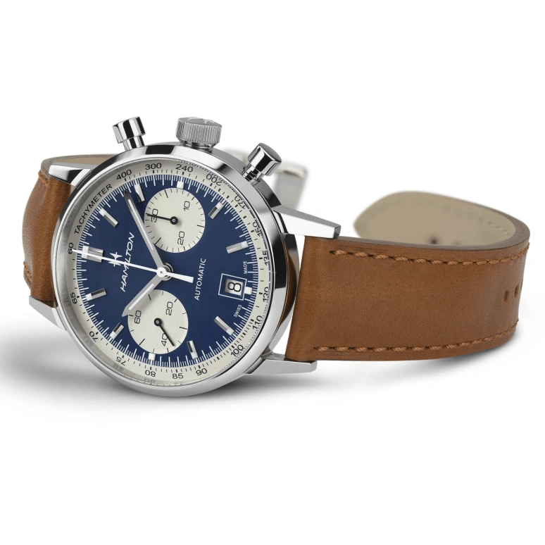Hamilton,American Classic 40mm,40mm,Stainless Steel,Blue,Automatic,Chronograph,Date,H38416541