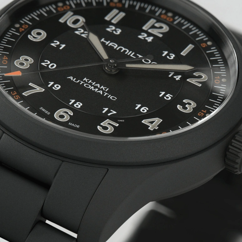 Hamilton,Khaki Field 38mm,38mm,Titanium,Black,Automatic,Sapphire,Crystal Glass,Round,H70215130