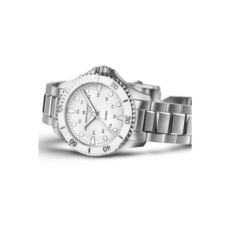 Hamilton,Khaki Navy 37mm,37mm,Stainless Steel,White,Quartz,Sapphire,Crystal Glass,Round,H82221110