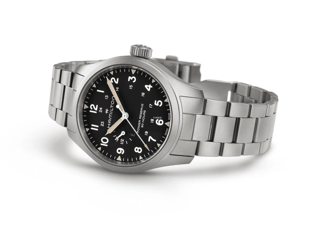 Hamilton,Khaki Field 40mm,40mm,Stainless Steel,Black,Handwound,Power Reserve Indicator,80hours,H69509130