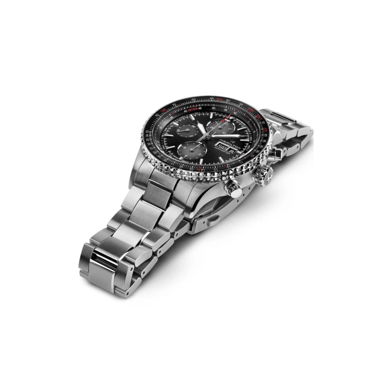 Hamilton,Khaki Aviation 44mm,44mm,Stainless Steel,Black,Automatic,Chronograph,Date,Day,H76726130