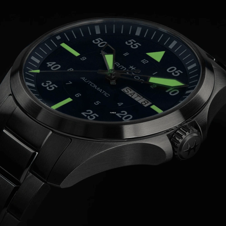 Hamilton,Khaki Aviation 42mm,42mm,Stainless Steel,Blue,Automatic,Date,Day,H64635140