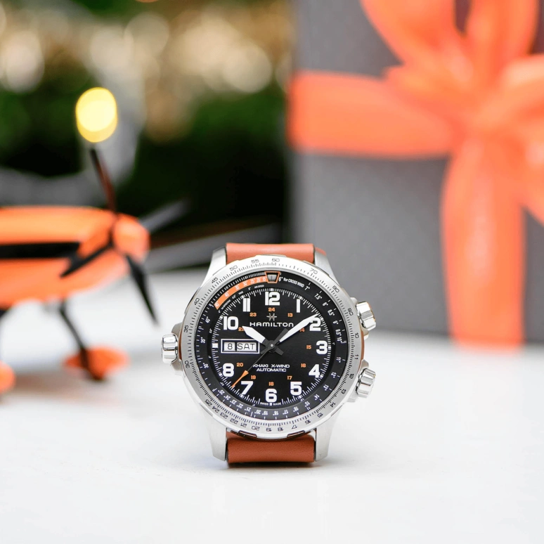 Hamilton,Khaki Aviation 45mm,45mm,Stainless Steel,Black,Automatic,Chronograph,Date,Day,H77755533