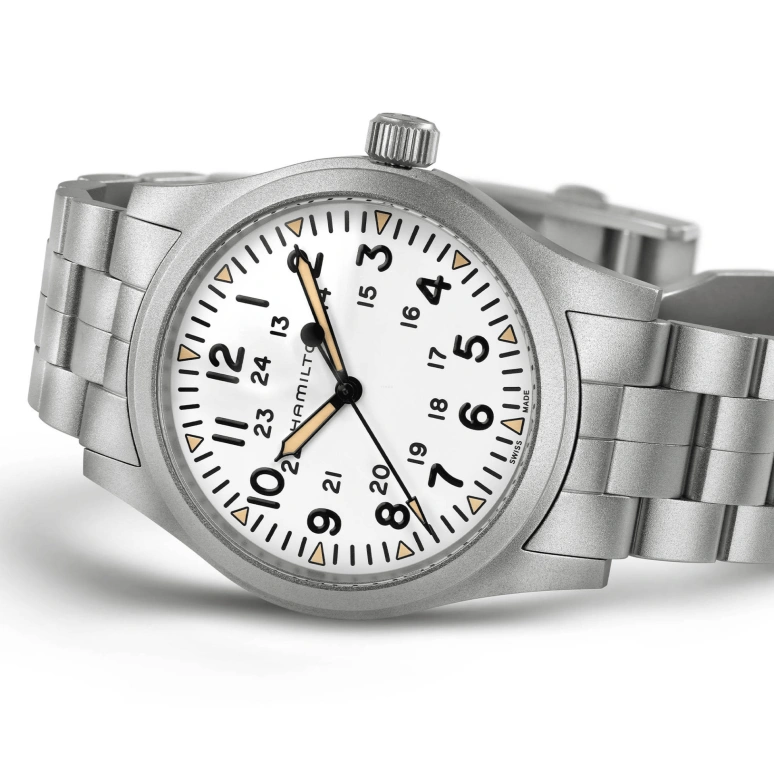Hamilton,Khaki Field 42mm,42mm,Stainless Steel,White,Handwound,Day,80hours,H69529113