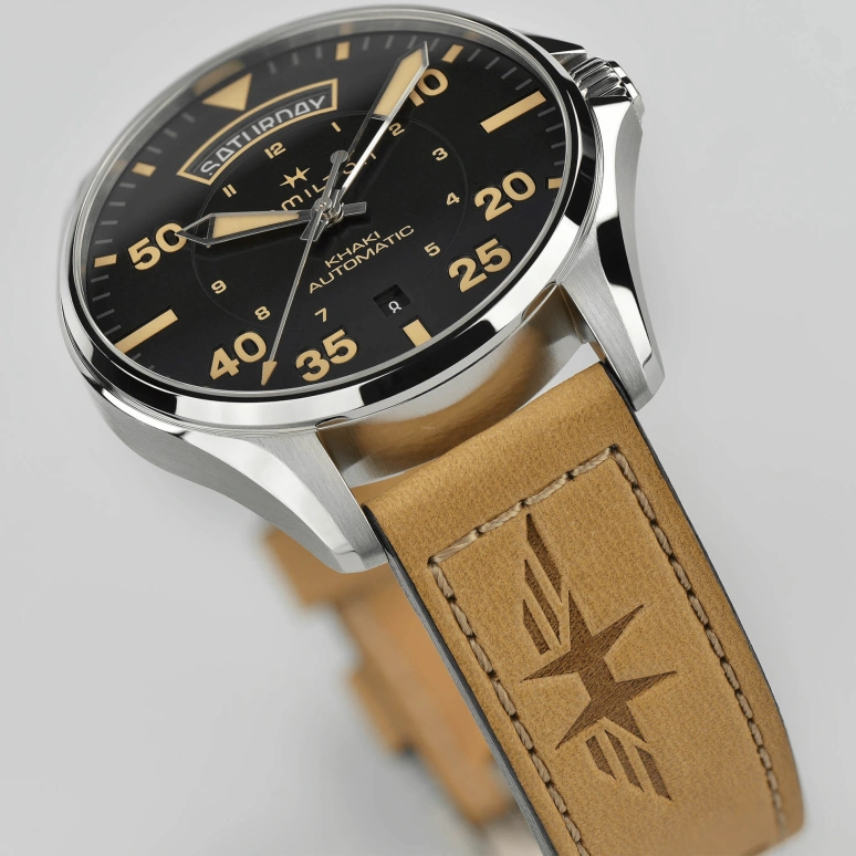 Hamilton,Khaki Aviation 42mm,42mm,Stainless Steel,Black,Automatic,Date,Day,H64645531