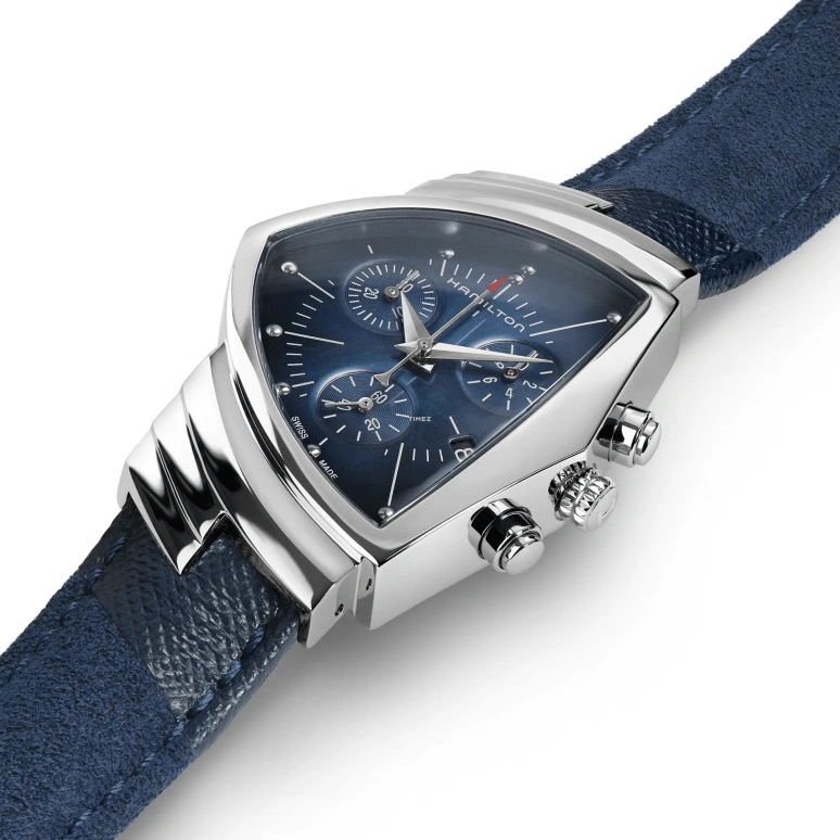 Hamilton,Ventura 32.30x50.30mm,32.30x50.30mm,Stainless Steel,Blue,Quartz,Chronograph,Day,H24432941