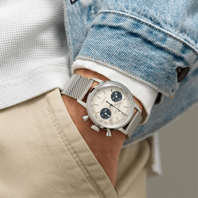 Hamilton,American Classic 40mm,40mm,Stainless Steel,White,Handwound,Chronograph,Date,H38429110