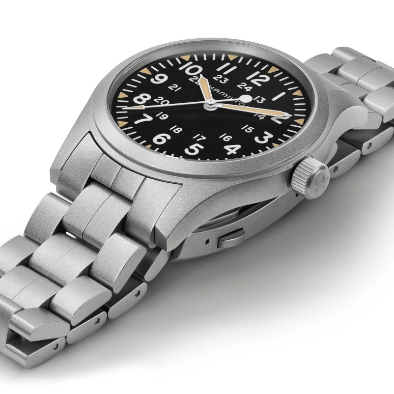 Hamilton,Khaki Field 42mm,42mm,Stainless Steel,Black,Handwound,Day,80hours,H69529133