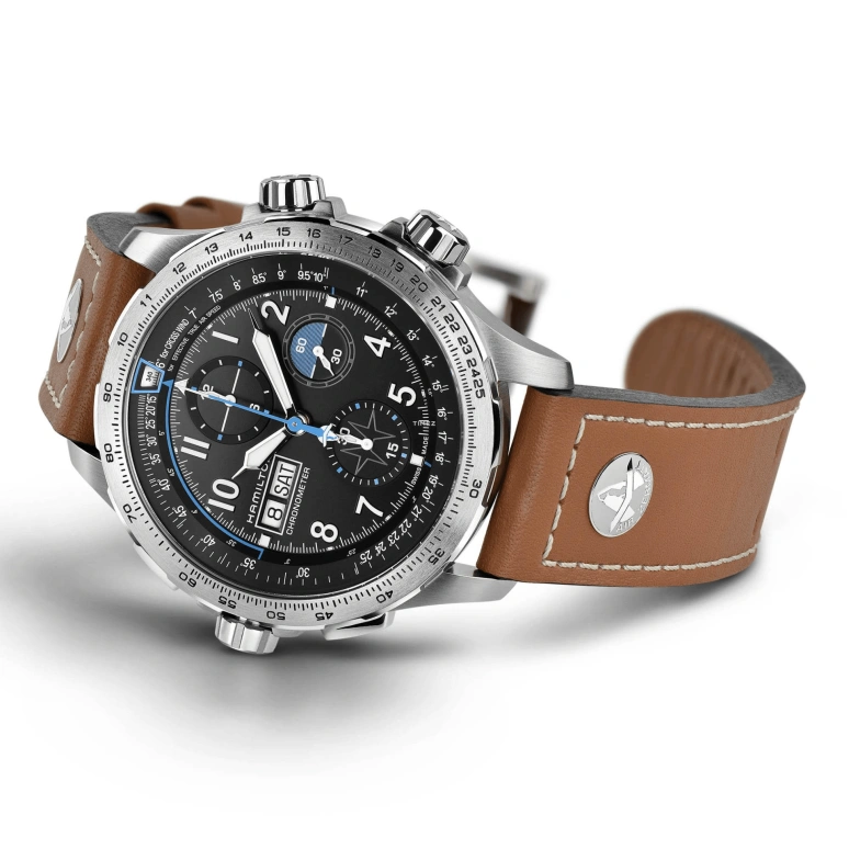 Hamilton,Khaki Aviation 45mm,45mm,Stainless Steel,Black,Automatic,Chronograph,Date,Day,H77776531