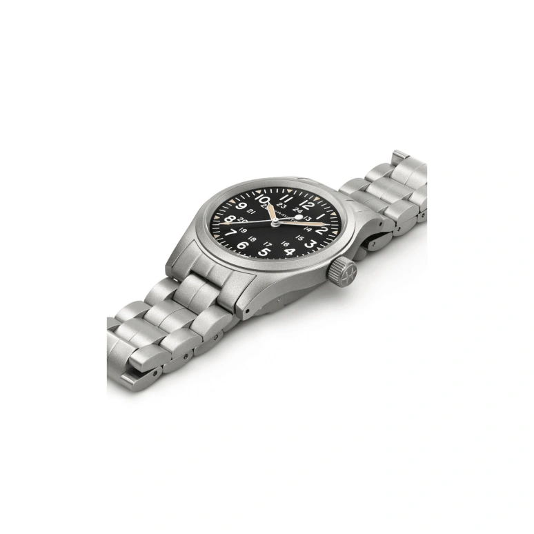 Hamilton,Khaki Field 38mm,38mm,Stainless Steel,Black,Handwound,Day,80hours,H69439131