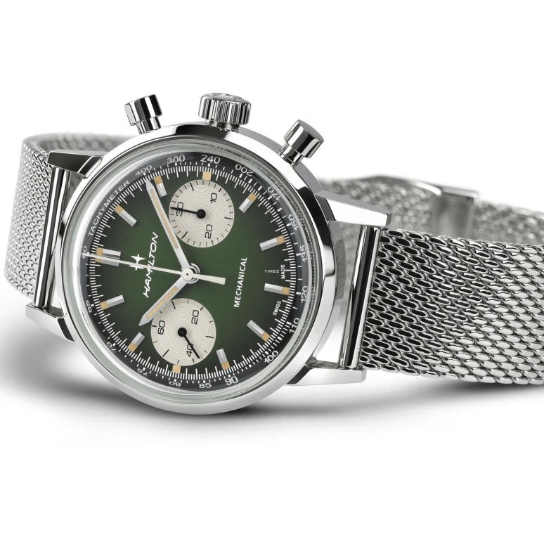 Hamilton,American Classic 40mm,40mm,Stainless Steel,Green,Handwound,Chronograph,60hours,H38429861