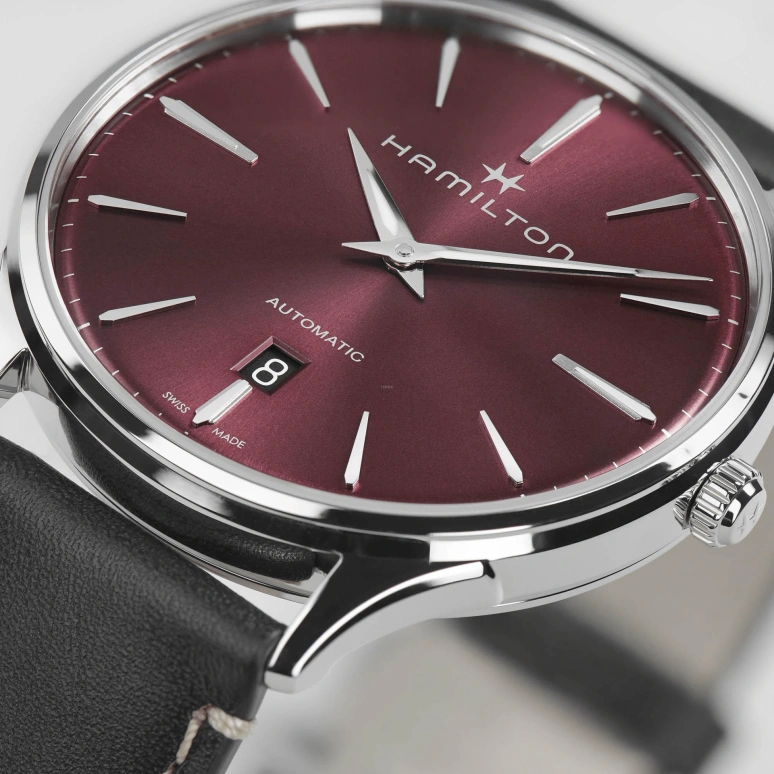 Hamilton,Jazzmaster 40mm,40mm,Stainless Steel,Wine Red,Automatic,Day,42hours,H38525771