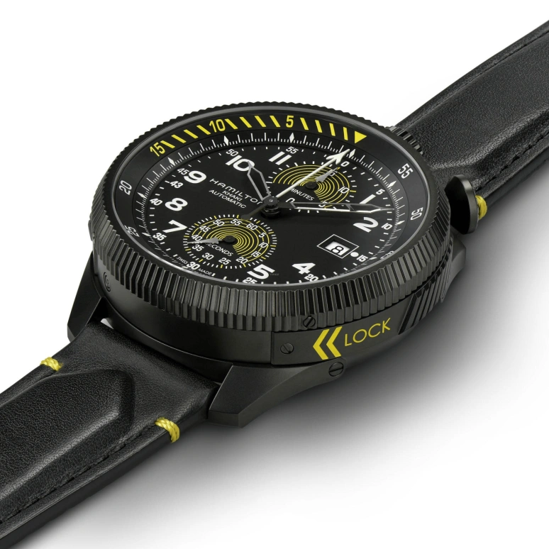 Hamilton,Khaki Aviation 46mm,46mm,Stainless Steel,Black,Automatic,Chronograph,Day,H76776733