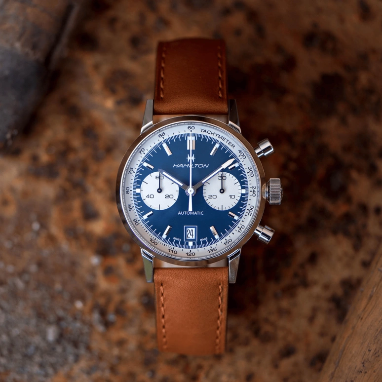 Hamilton,American Classic 40mm,40mm,Stainless Steel,Blue,Automatic,Chronograph,Date,H38416541