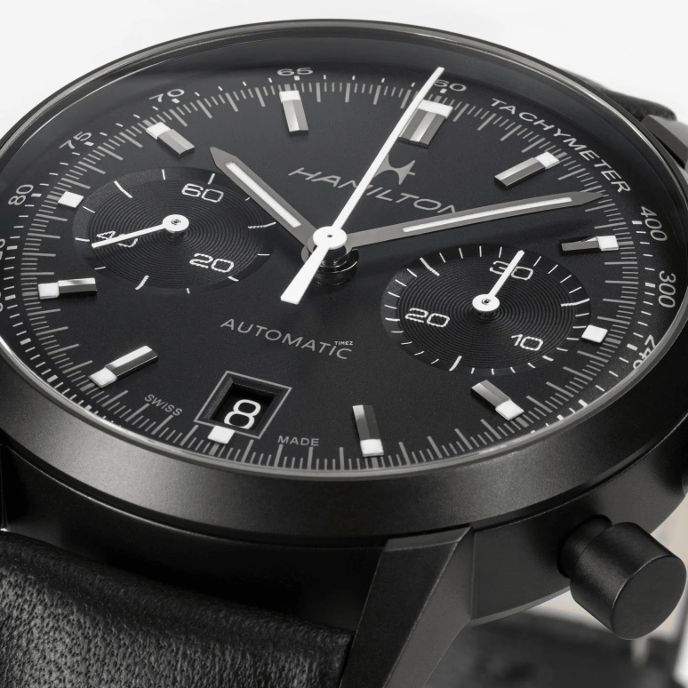 Hamilton,American Classic 40mm,40mm,Stainless Steel,Black,Automatic,Chronograph,Day,H38446730