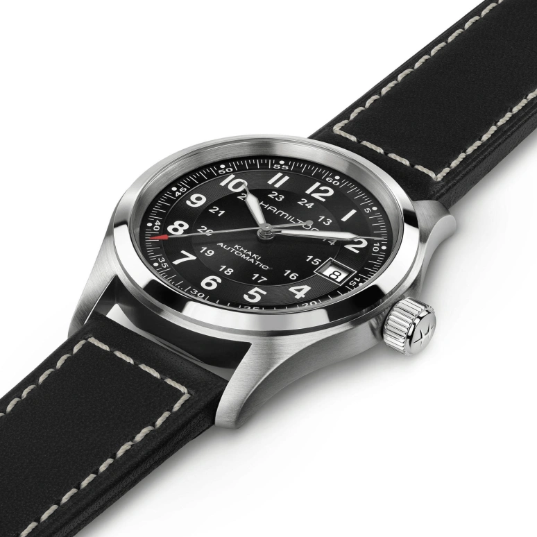 Hamilton,Khaki Field 38mm,38mm,Stainless Steel,Black,Automatic,Date,80hours,H70455733