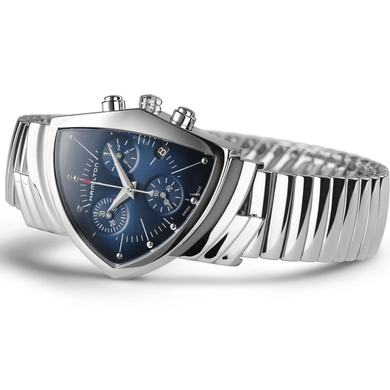 Hamilton,Ventura 32.30x50.30mm,32.30x50.30mm,Stainless Steel,Blue,Quartz,Chronograph,Day,H24432141