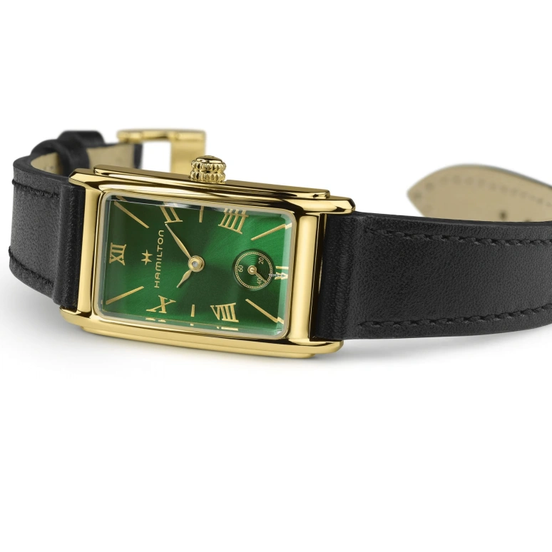 Hamilton,American Classic 18.70x27mm,18.70x27mm,Stainless Steel,Green,Quartz,Sapphire,Crystal Glass,Rectangular,H11261760