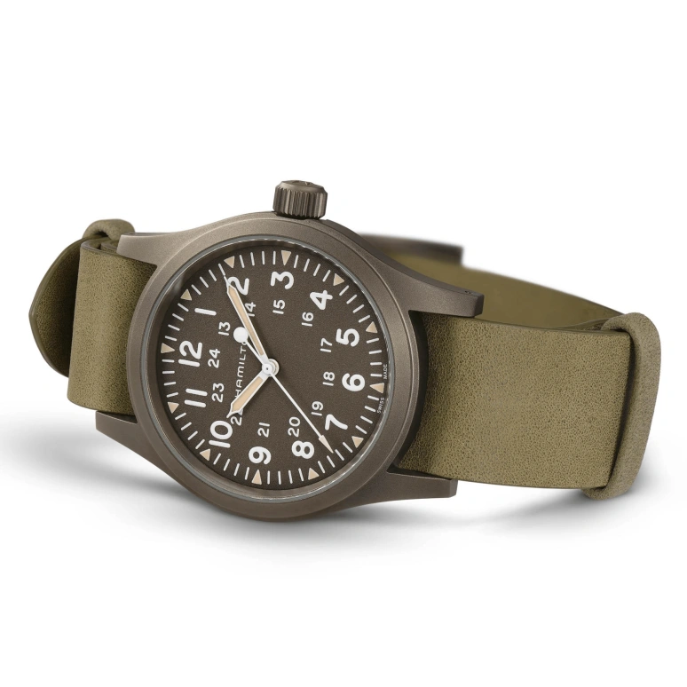 Hamilton,Khaki Field 38mm,38mm,Stainless Steel,Brown,Handwound,Day,80hours,H69449861