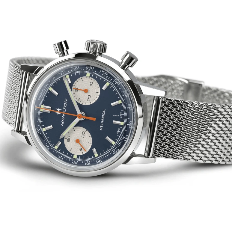Hamilton,American Classic 40mm,40mm,Stainless Steel,Blue,Handwound,Chronograph,60hours,H38429541