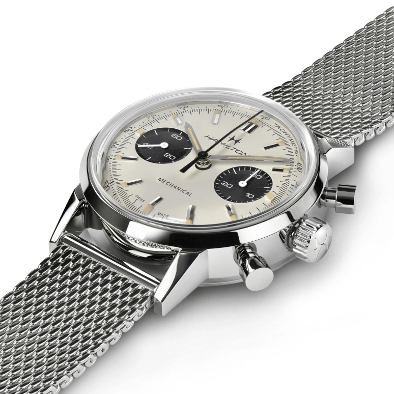 Hamilton,American Classic 40mm,40mm,Stainless Steel,White,Handwound,Chronograph,Date,H38429110