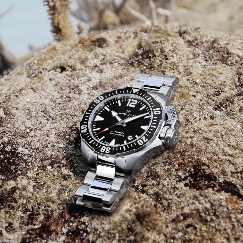Hamilton,Khaki Navy 42mm,42mm,Stainless Steel,Black,Automatic,Date,80hours,H77605135