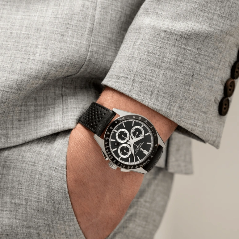 Hamilton,Jazzmaster 42mm,42mm,Stainless Steel,Black,Automatic,Chronograph,Day,H36606730