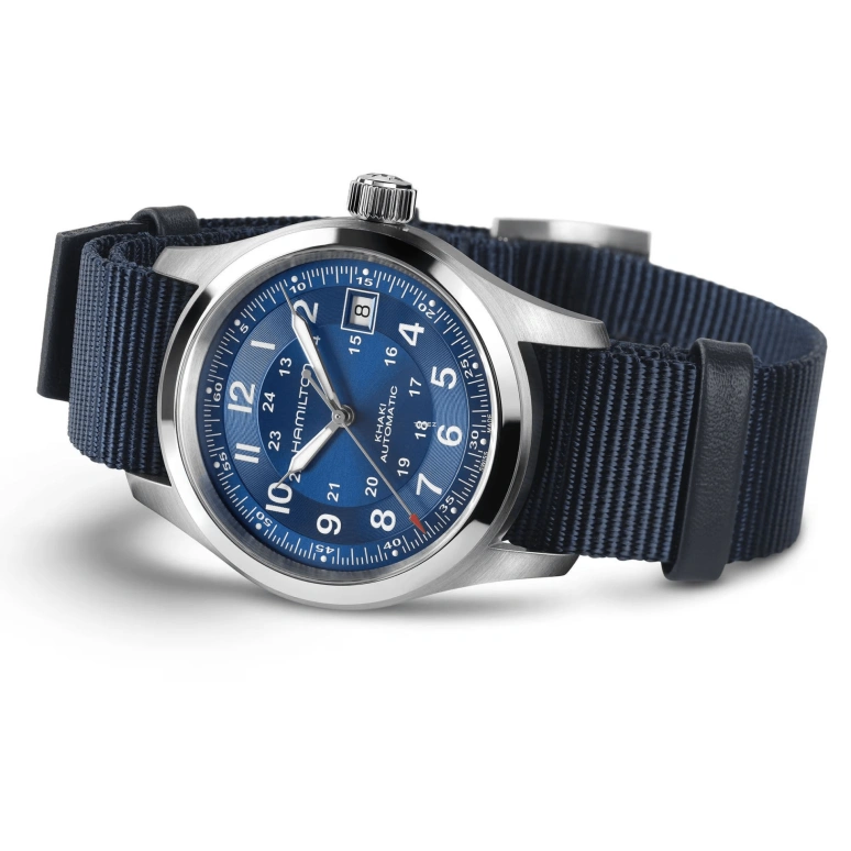 Hamilton,Khaki Field 38mm,38mm,Stainless Steel,Blue,Automatic,Day,80hours,H70455940