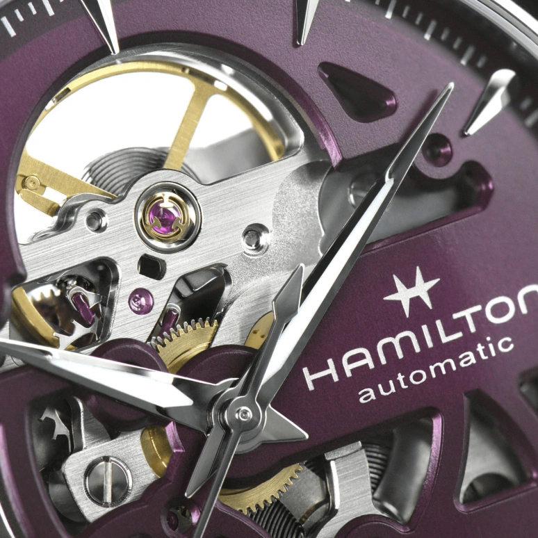Hamilton,Jazzmaster 36mm,36mm,Stainless Steel,Purple,Automatic,Sapphire,Crystal Glass,Round,H32265801